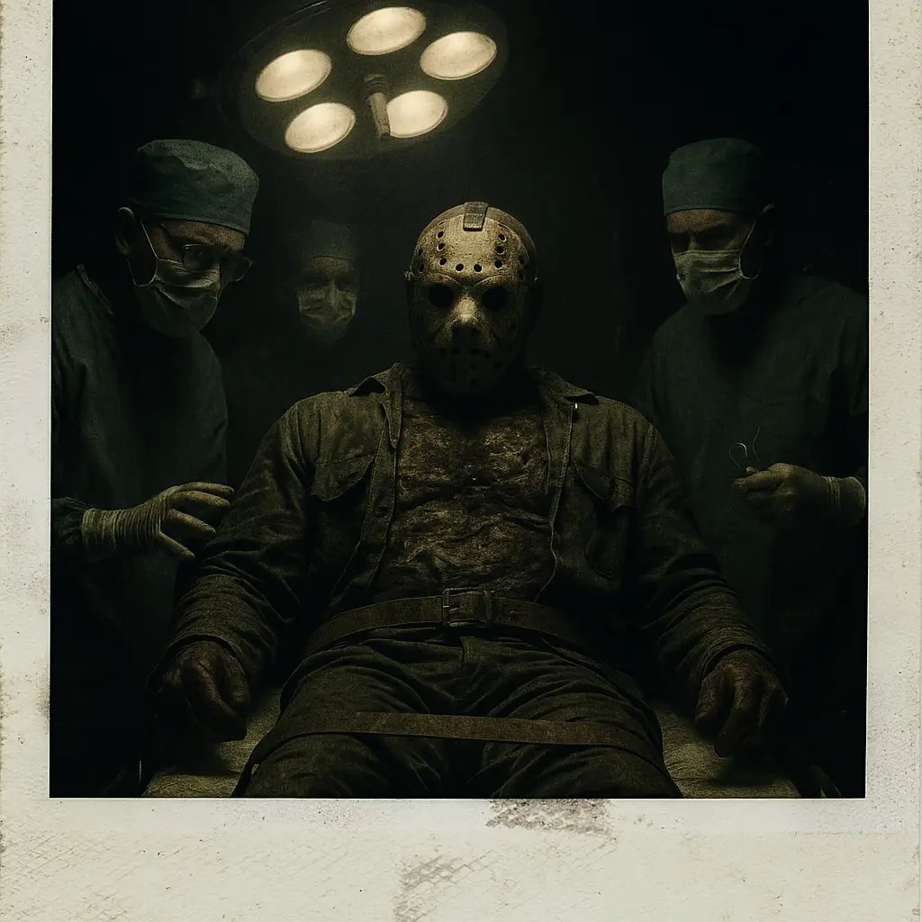 Jason Voorhees com máscara de hóquei internado